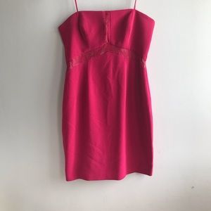 Pink strapless cocktail dress